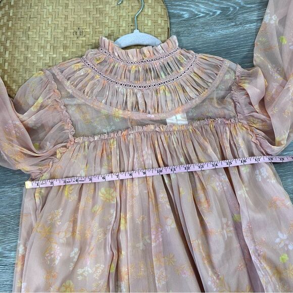 French connection dainty floral Diana blouse in coral women’s size M new with ta - Picture 7 of 8